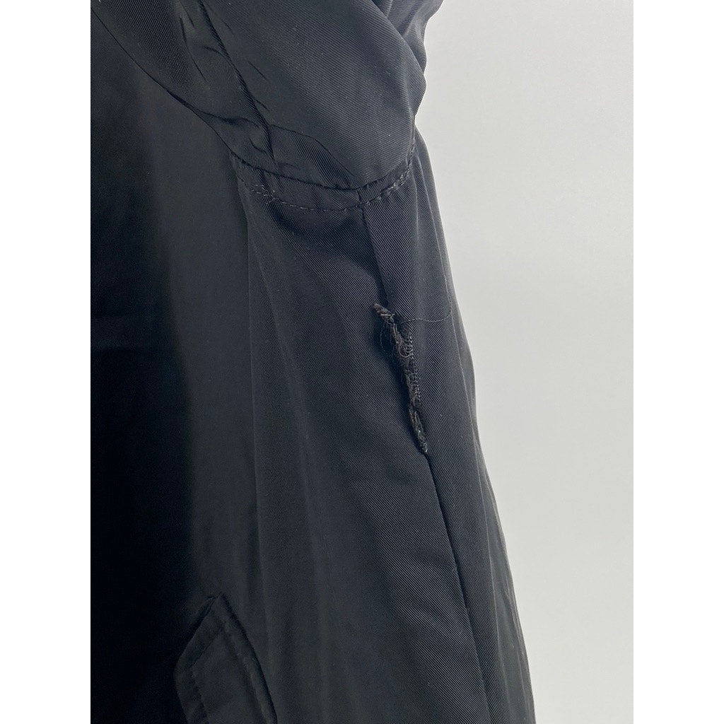 BERSHKA Men's Black Zip-Up Long Sleeve Bomber Jacket SZ L