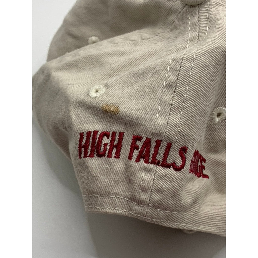 ADIONDACKS Unisex Beige-Red Embroidered High Falls Hat SZ OS