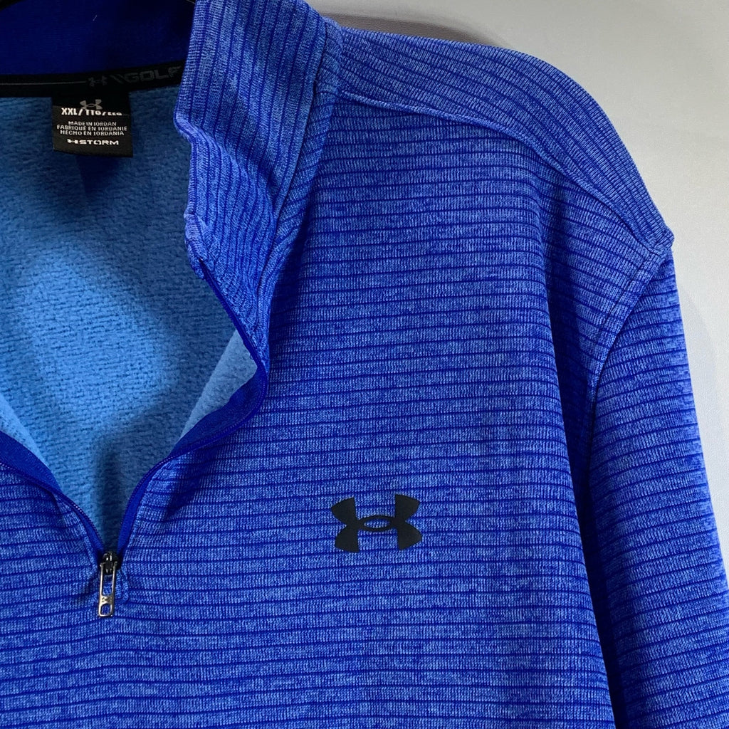 UNDER ARMOUR Men's Team Royal/Water/Black UA Storm Quarter-Zip Pullover SZ 2XL