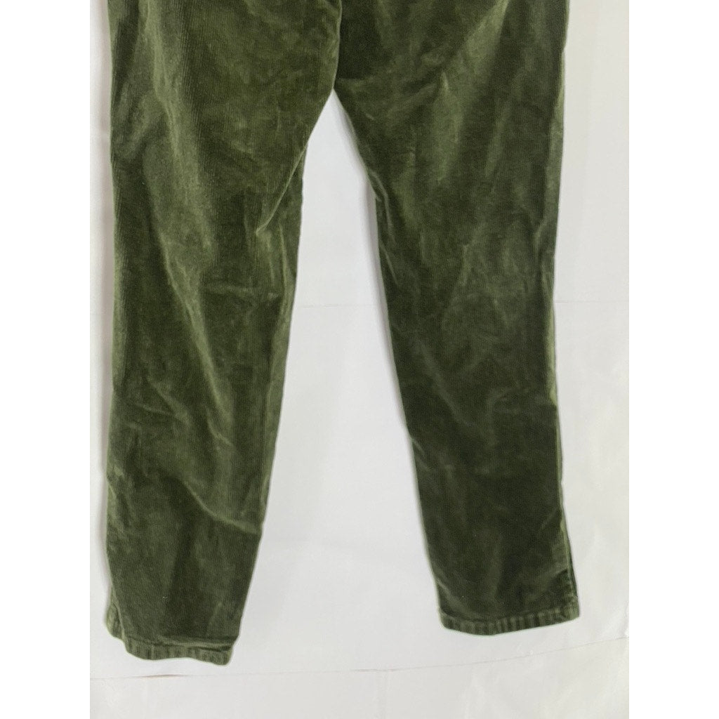 ID MENSWEAR Men's Dark Olive Green Corduroy Straight-Leg Pant SZ S