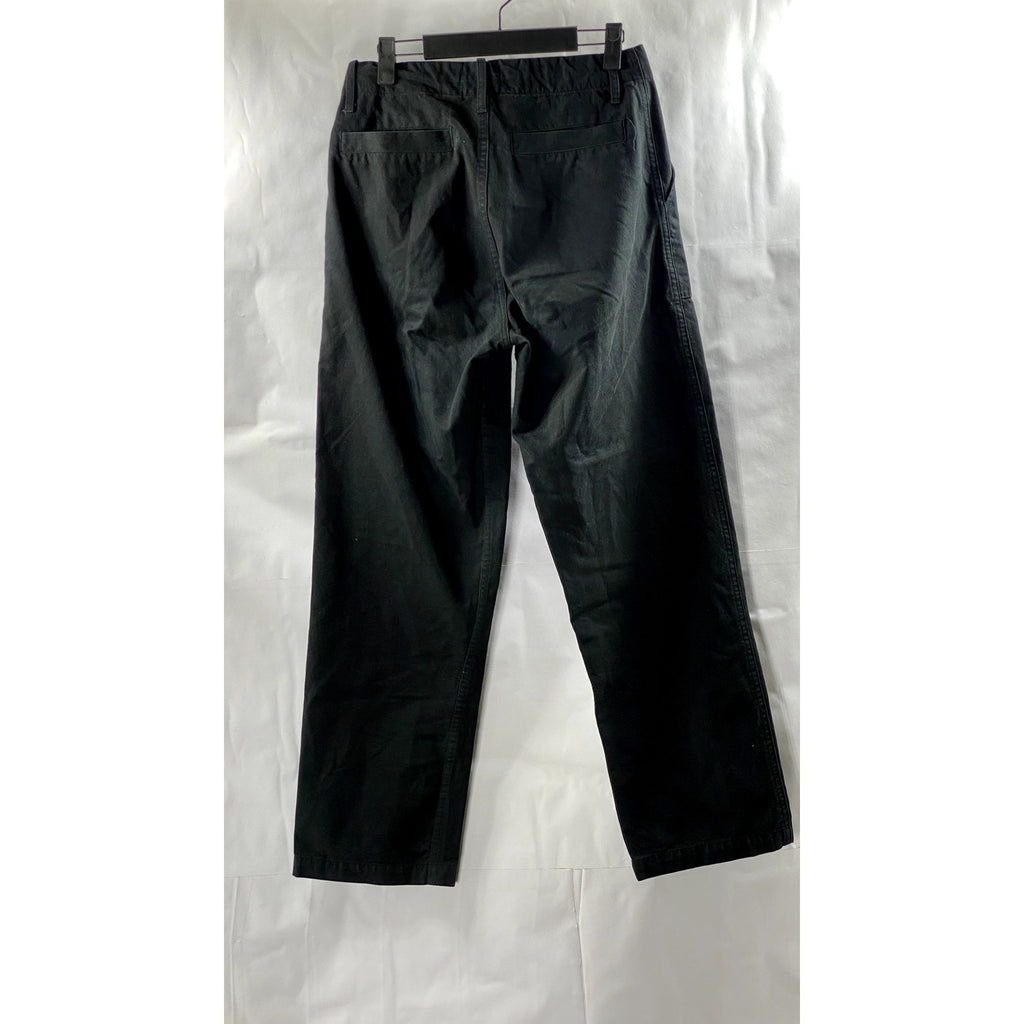 IJJI Unisex Adult Black Canvas Straight-Leg Drawstring Waist Work Pants SZ XS