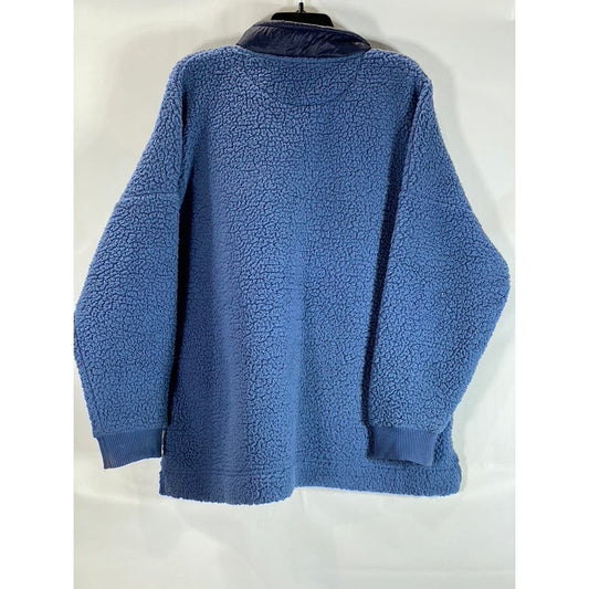 AERIE Women's Blue Quarter-Zip Fleece Pullover Sweater SZ XL