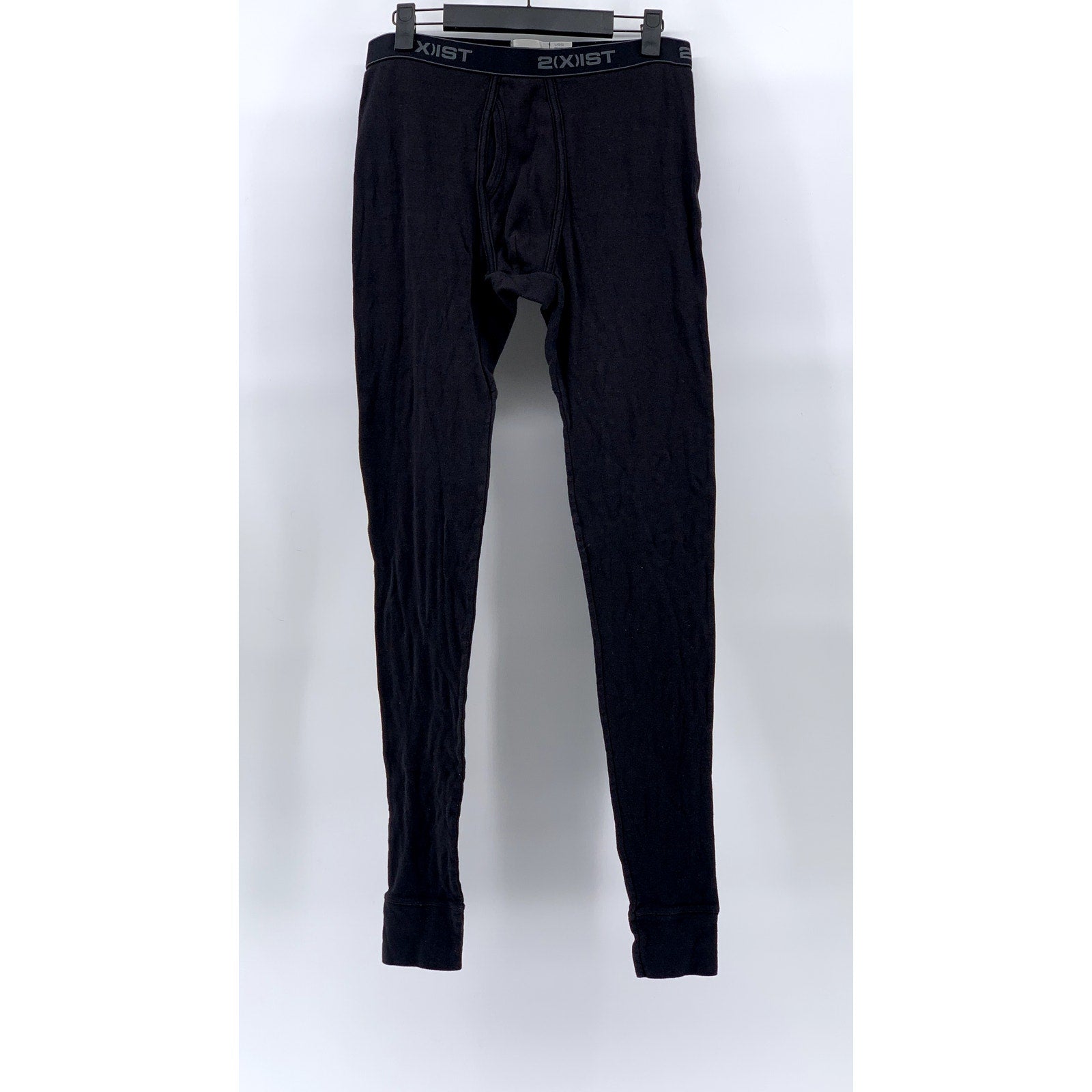 2(X)IST Men's Black Elastic Waist Logo Fitted Long John Under Layer Pant SZ L