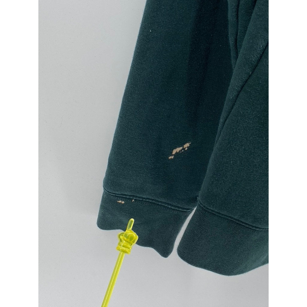 AS COLOUR UNITED Men's Dark Green Logo Crewneck Long Sleeve Sweatshirt SZ L