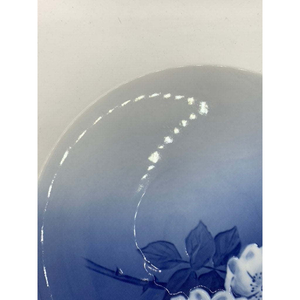 ROYAL COPENHAGEN Blue-White Ombre Wild Rose 1970's Plate