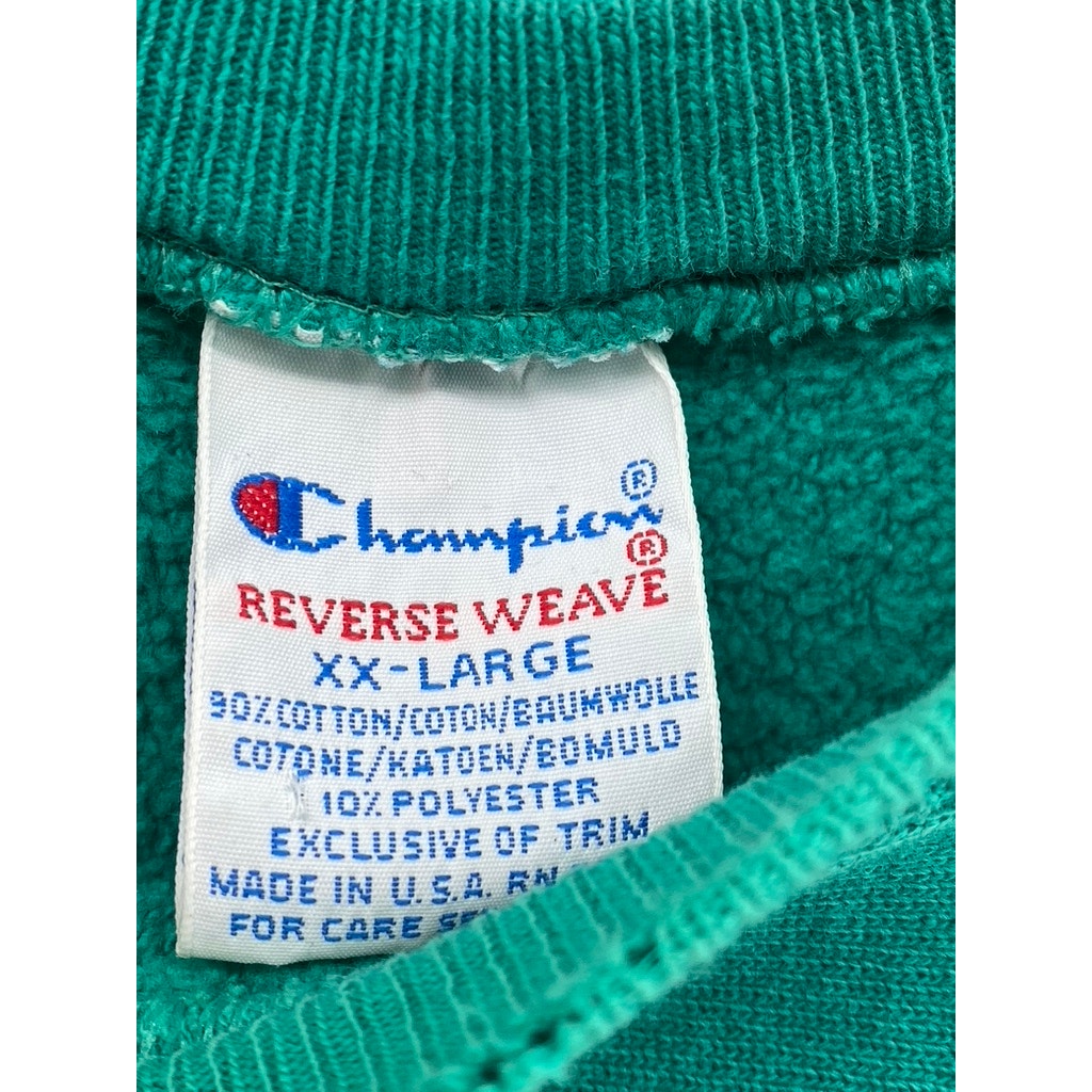 CHAMPION Men's Green Vintage Crewneck Reverse Weave Long Sleeve Sweatshirt SZ2XL