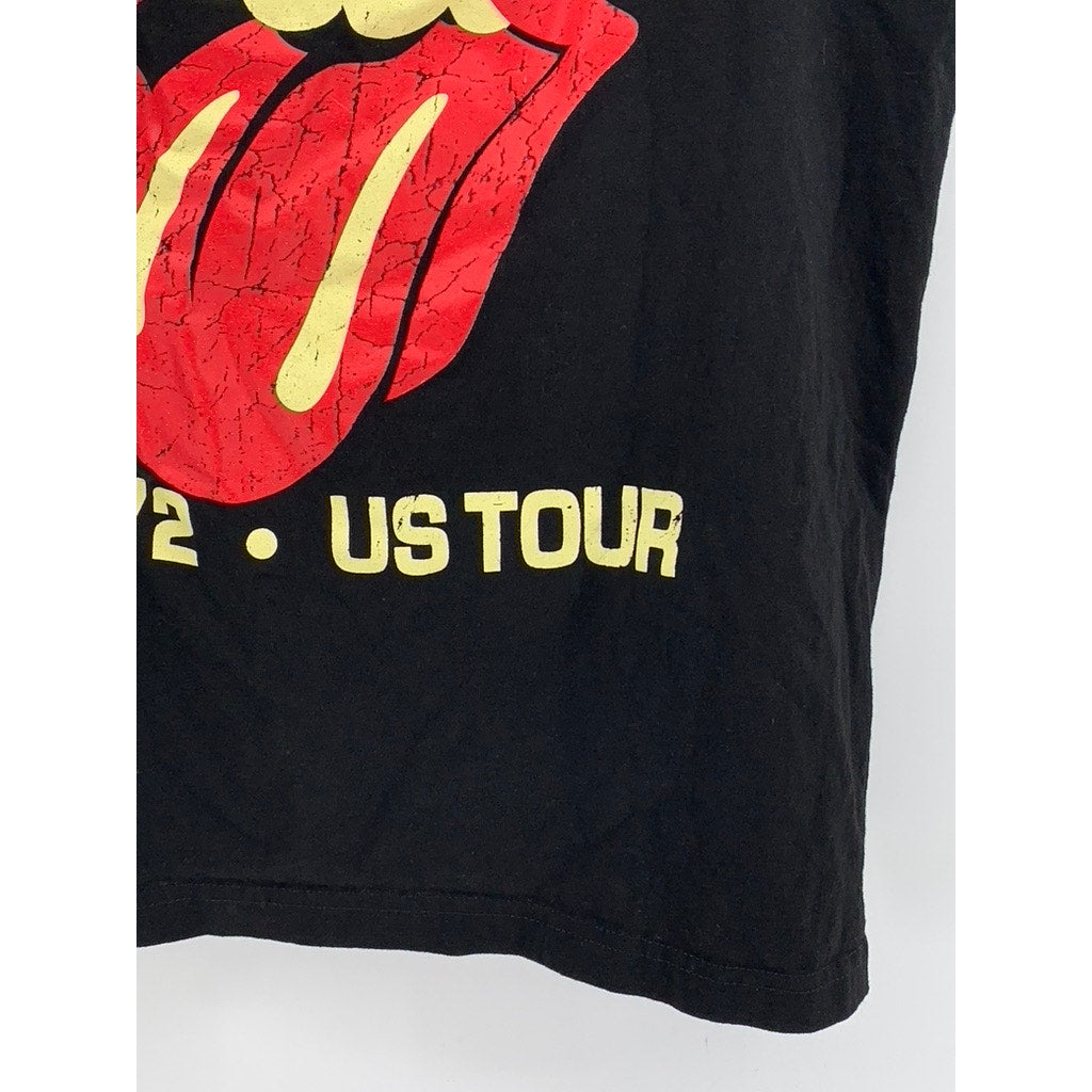 PRO 5 Men's Black-Red Rolling Stones 1972 Graphic Scoop-Neck Tank SZ L