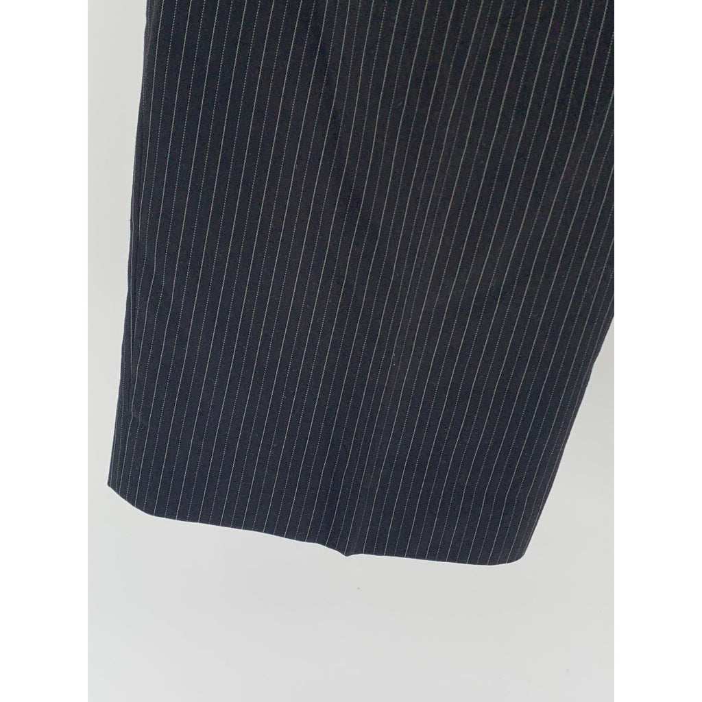 PAOLO GIARDINI Men's Black Pinstripe Straight-Leg Regular-Fit Pants SZ 34R