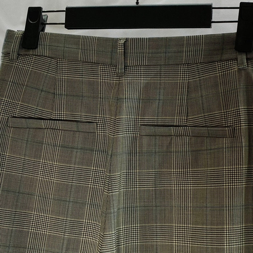 & OTHER STORIES Women's Tan-Gray Plaid Straight Wide-Leg Dress Pant SZ 34(US4)
