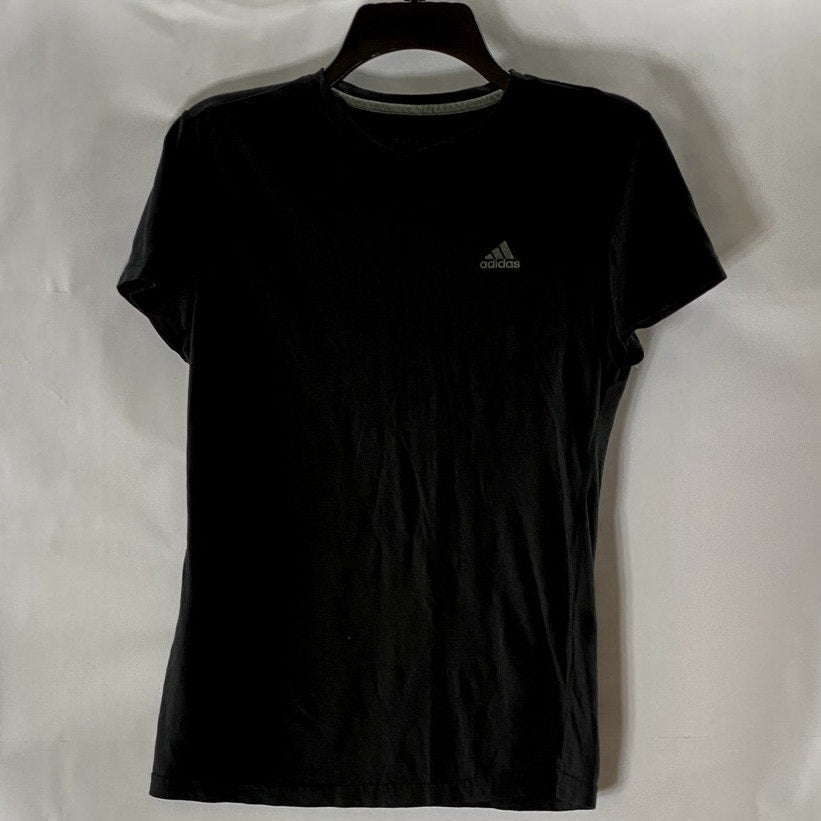 ADIDAS Women's Black Solid Crewneck Short Sleeve Ultimate Tee SZ M