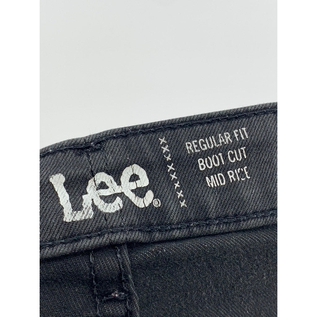 LEE Women's Black Mid-Rise Regular Fit Bootcut Jeans SZ 16