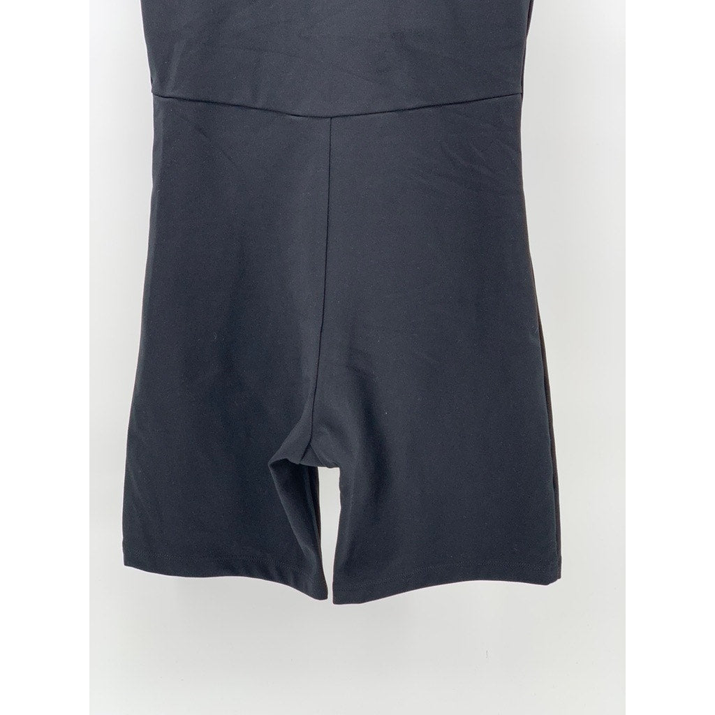 GIRLFRIEND COLLECTIVE Women's Black Scoop-Neck Romper SZ XS