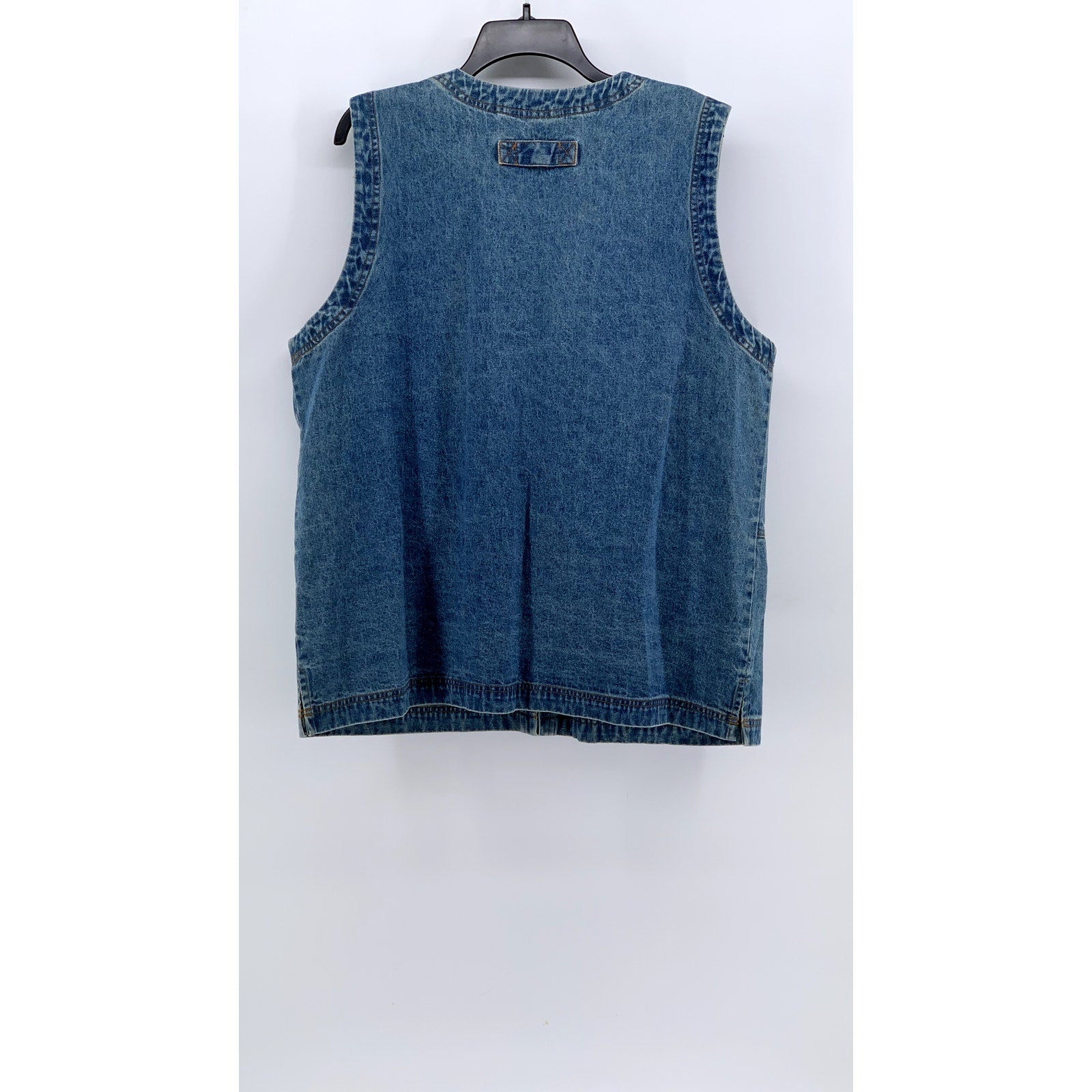CABIN CREEK Women's Vintage Blue Denim Button-Up Sleeveless Cotton Top SZ XL