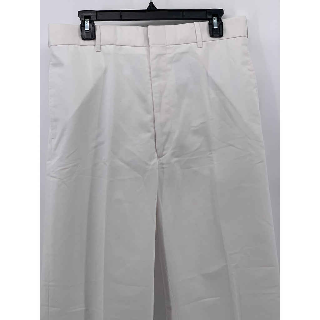 DSCP BY BREMEN BOWDON Men's White Solid Regular-Fit Wide-Leg Pants SZ 34