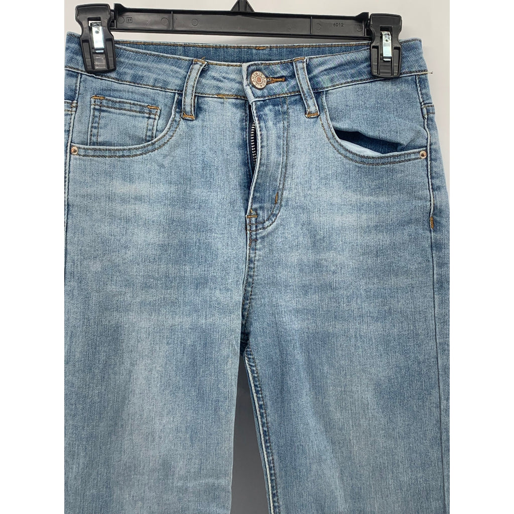 UNBRANDED Women's Light Blue Denim High-Rise Skinny Regular Fit Jeans SZ 26(S)