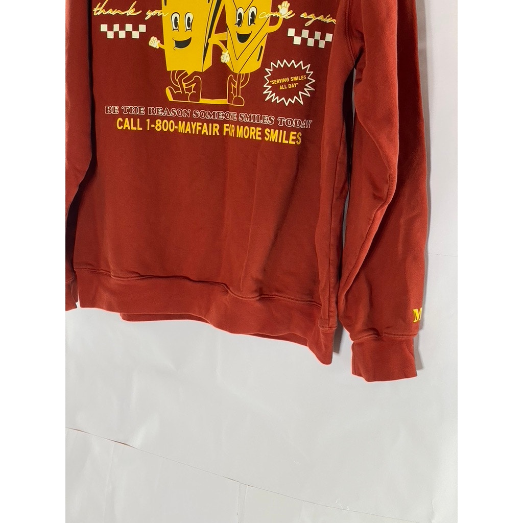 THE MAYFAIR GROUP Unisex Rust Red French Fries "Made you Look" Sweatshirt SZ S/M