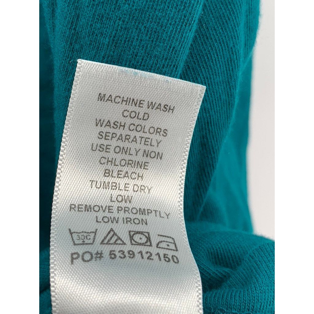 WOMEN WITHIN Women's Plus Blue Scoop-Neck 3/4 Sleeve Top SZ L