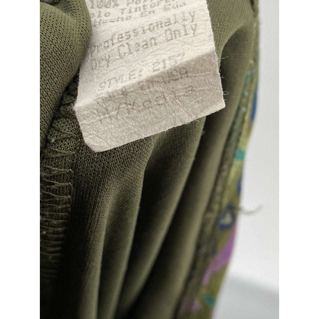 CLUE Women's Green Paisley Print Vintage Y2K Straight Knee-Length Skirt SZ M