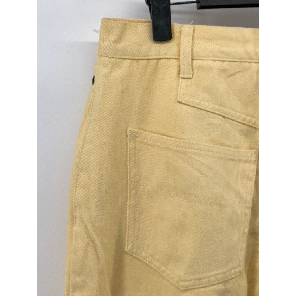 CHRISTOPHER & BANKS Women's Yellow Straight-Leg Regular-Fit Pant SZ 12