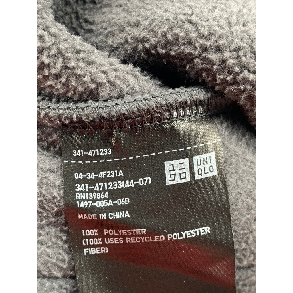 UNIQLO Men's Charcoal Gray Fleece Oversized Half-Zip Sweater SZ L