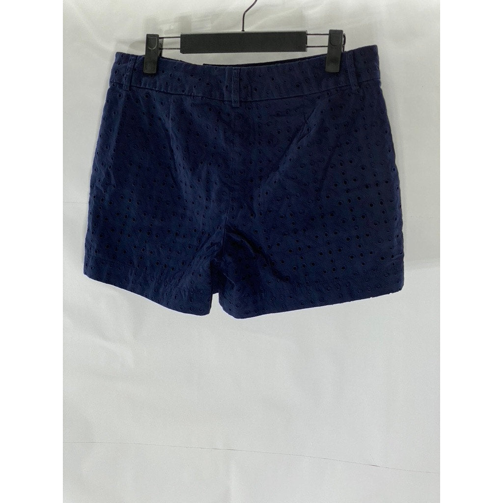 BANANA REPUBLIC Women’s Navy Blue Eyelet 4” Tailored Shorts SZ 6
