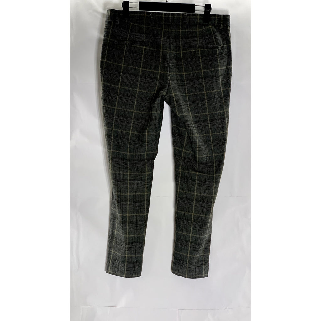 RIVER ISLAND Men's Gray-Blue Plaid Flat Front Short Dress Pant SZ 30S