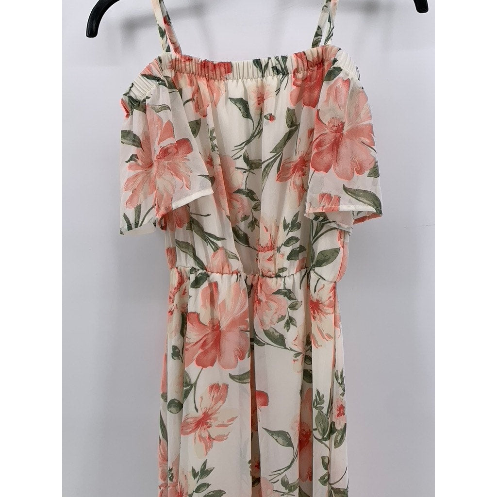 AUW Womens High-Low Pink Floral Print Sundress SZ S