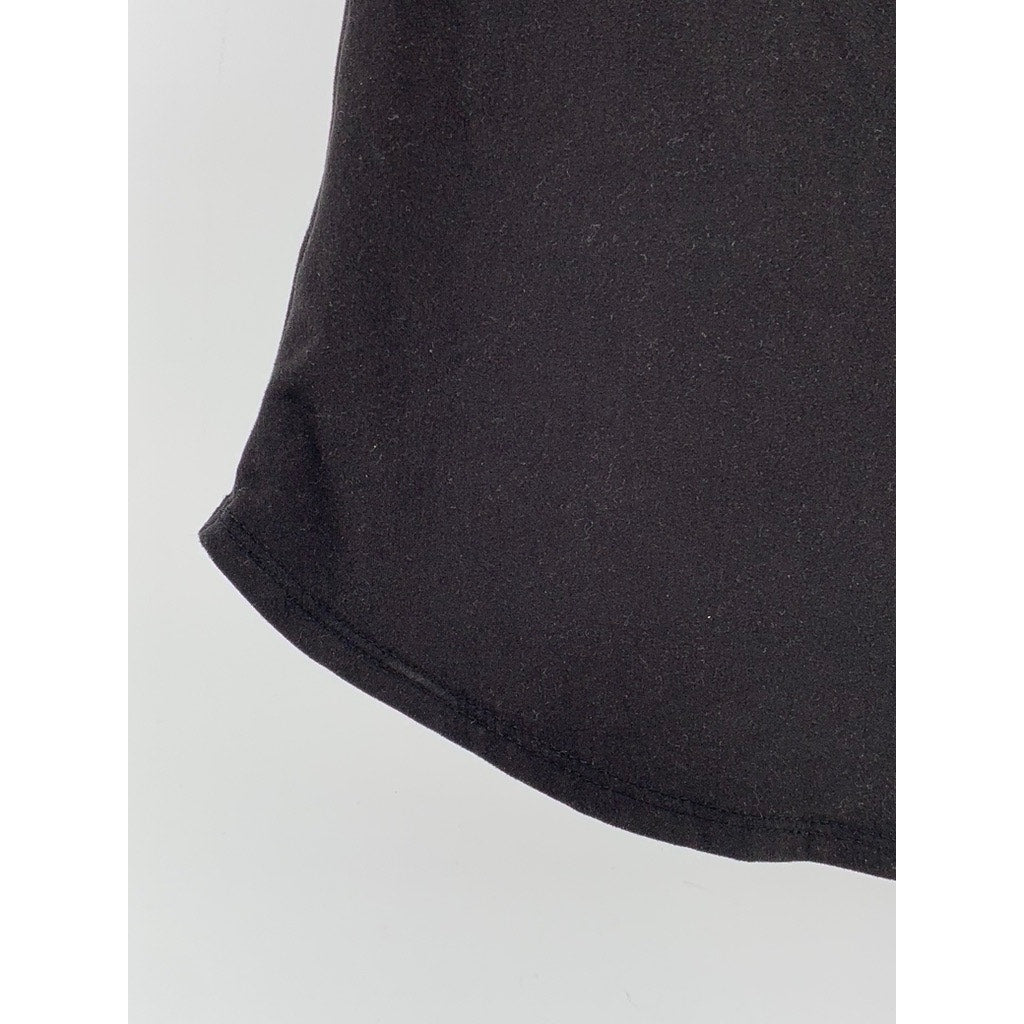 NO BOUNDARIES Women's Black Solid Scoop-Neck Short Sleeve Soft Knit Top SZ M