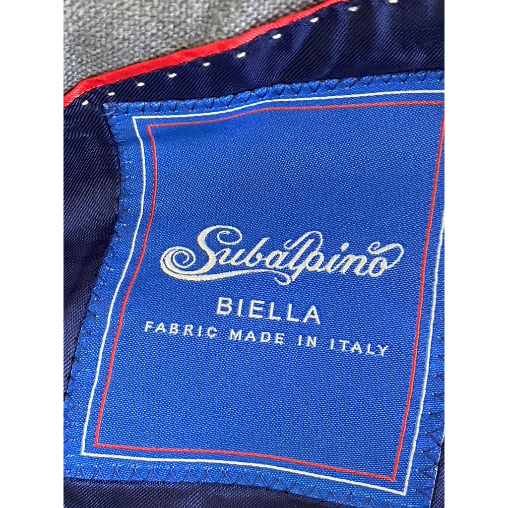 EL GANSO Men's Gray Two-Button Elbow Patch Regular-Fit Blazer SZ 52(US42)