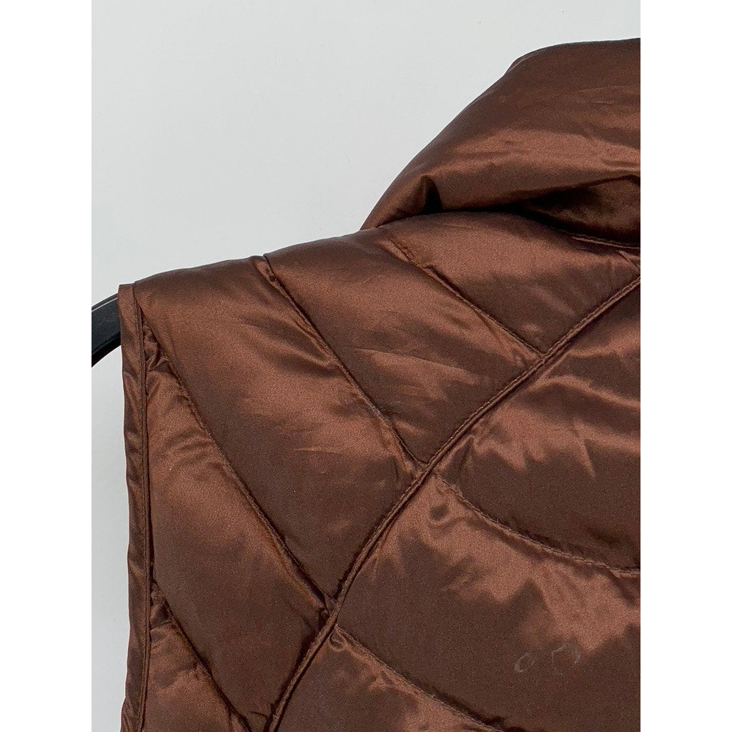 BERNARDO GOOSE DOWN Women's Brown Puffer Zip-Up Jacket SZ S
