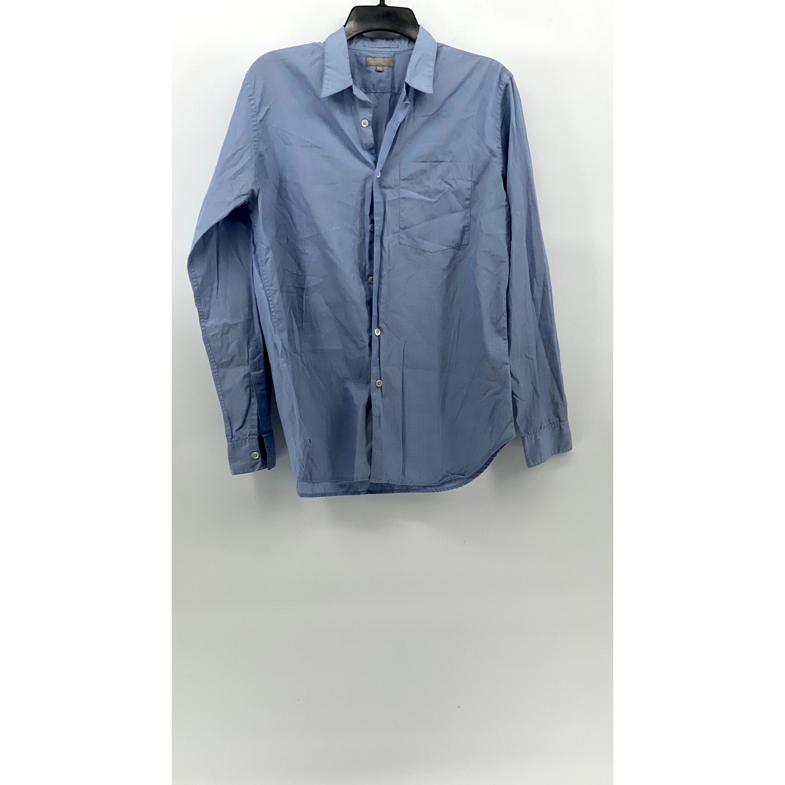 MARGARET HOWELL Men's Light Blue Solid Regular-Fit Button-Up Cotton Shirt SZ XS