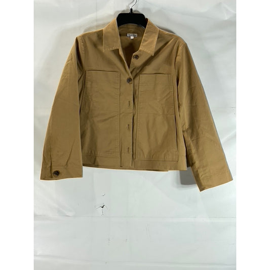 STEVEN ALAN Women's Tan Button-Up Long Sleeve Shirt Jacket SZ M
