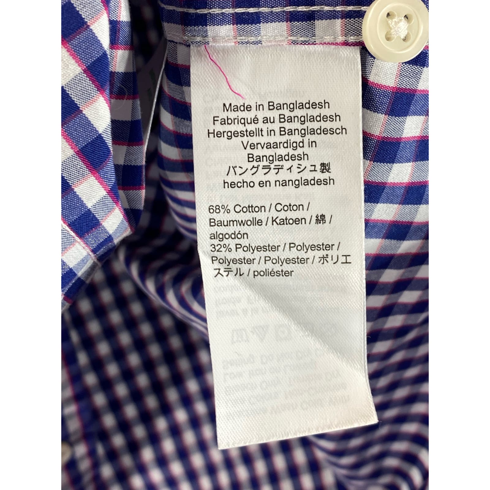 J. CREW Men's Blue Gingham Slim-Fit Performance Button-Up Long-Sleeve Shirt SZXL