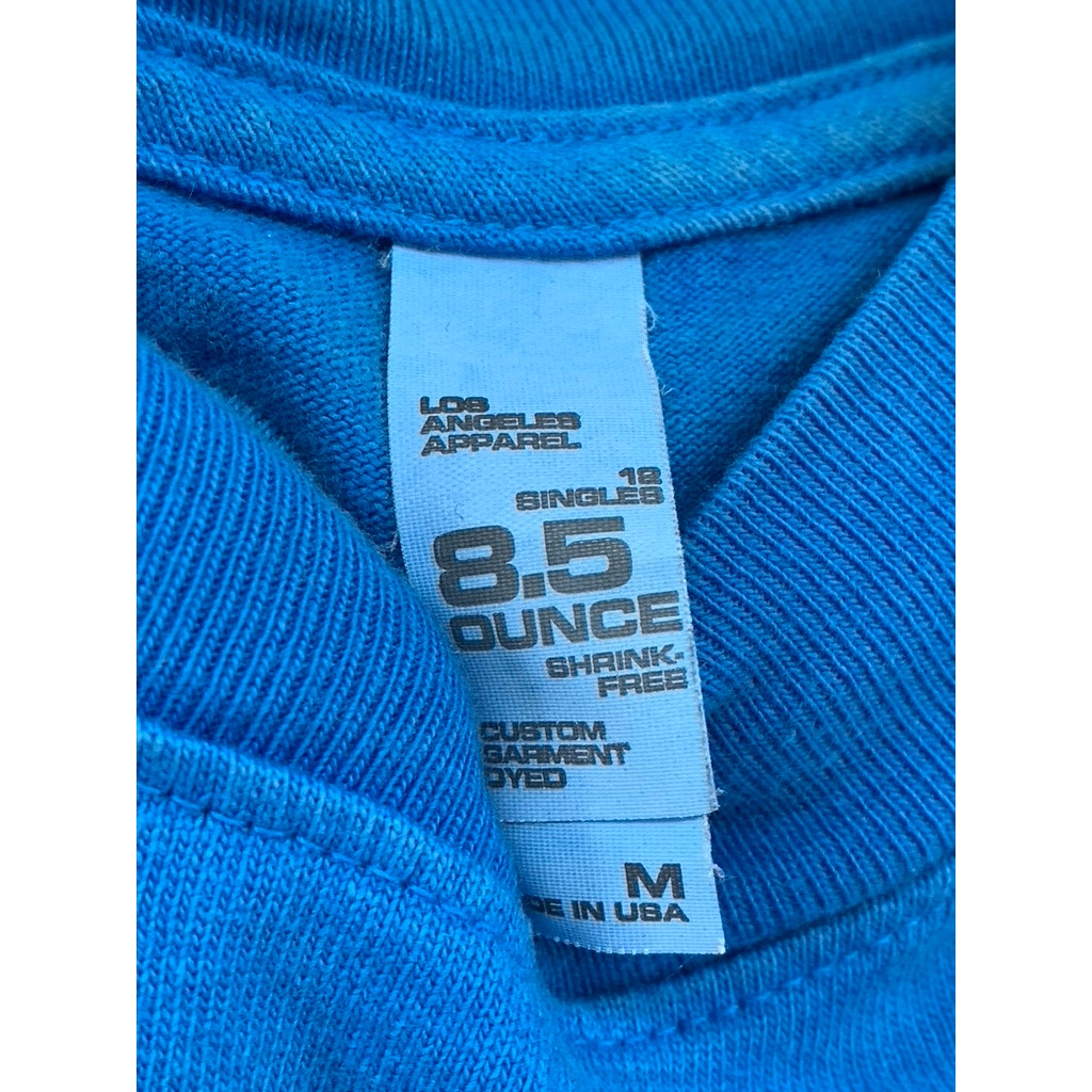 LOS ANGELES APPAREL Men's Blue Garment Dyed Long Sleeve T-Shirt SZ M