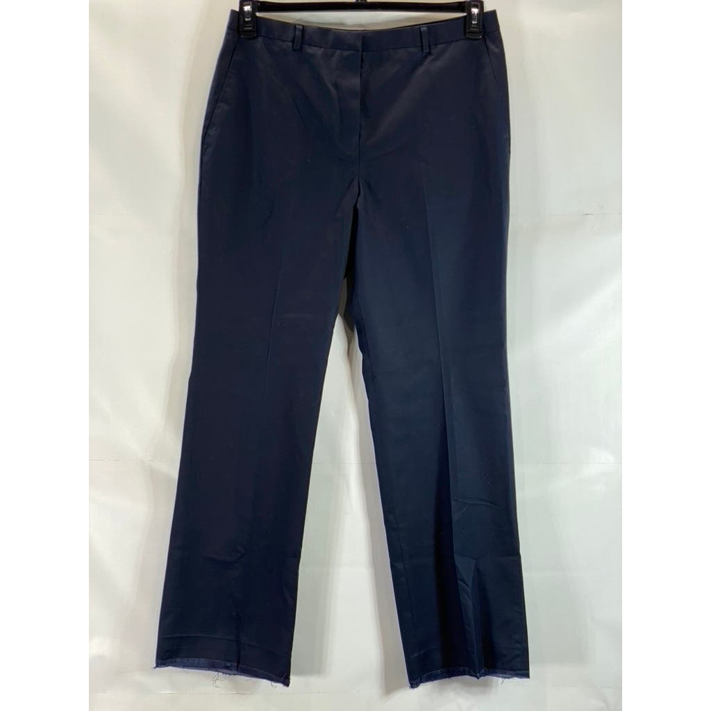 BROOKS BROTHERS 346 Women's Navy Stretch Flat Front Wide-Leg Trousers SZ 16