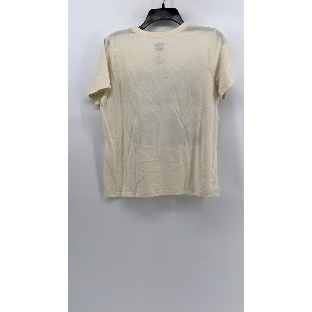 THE BEATLES Men's Beige Graphic Crewneck Short Sleeve T-Shirt SZ L