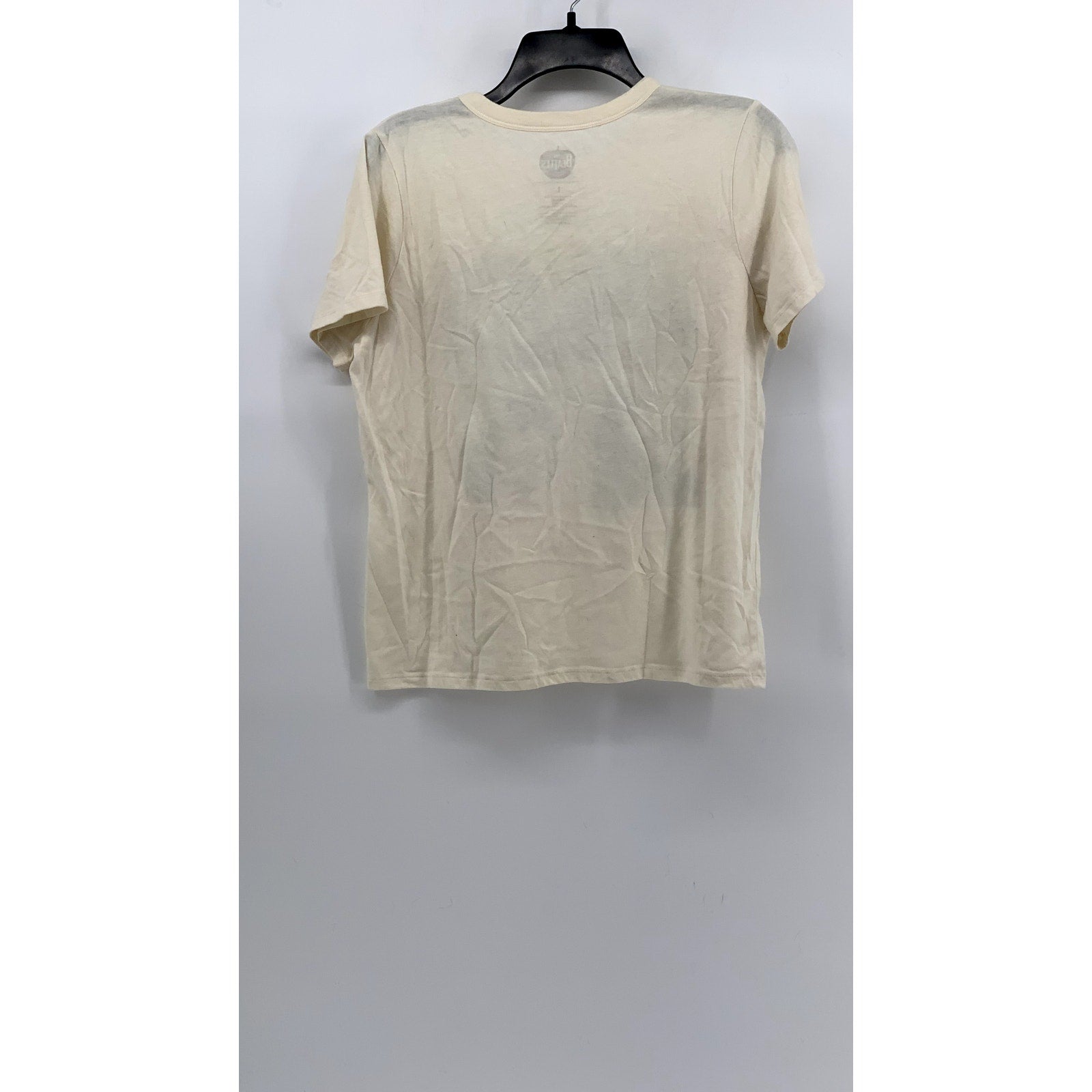 THE BEATLES Men's Beige Graphic Crewneck Short Sleeve T-Shirt SZ L