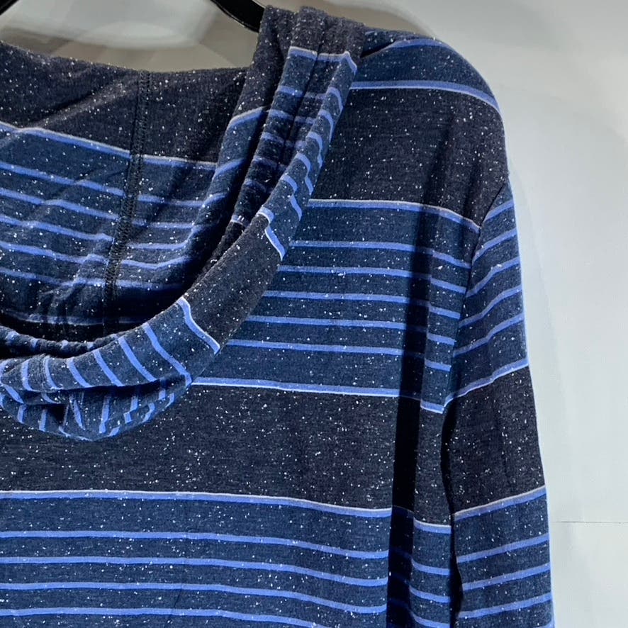 VANS Men's Blue Striped Lightweight Pullover Hooded Sweatshirt SZ L