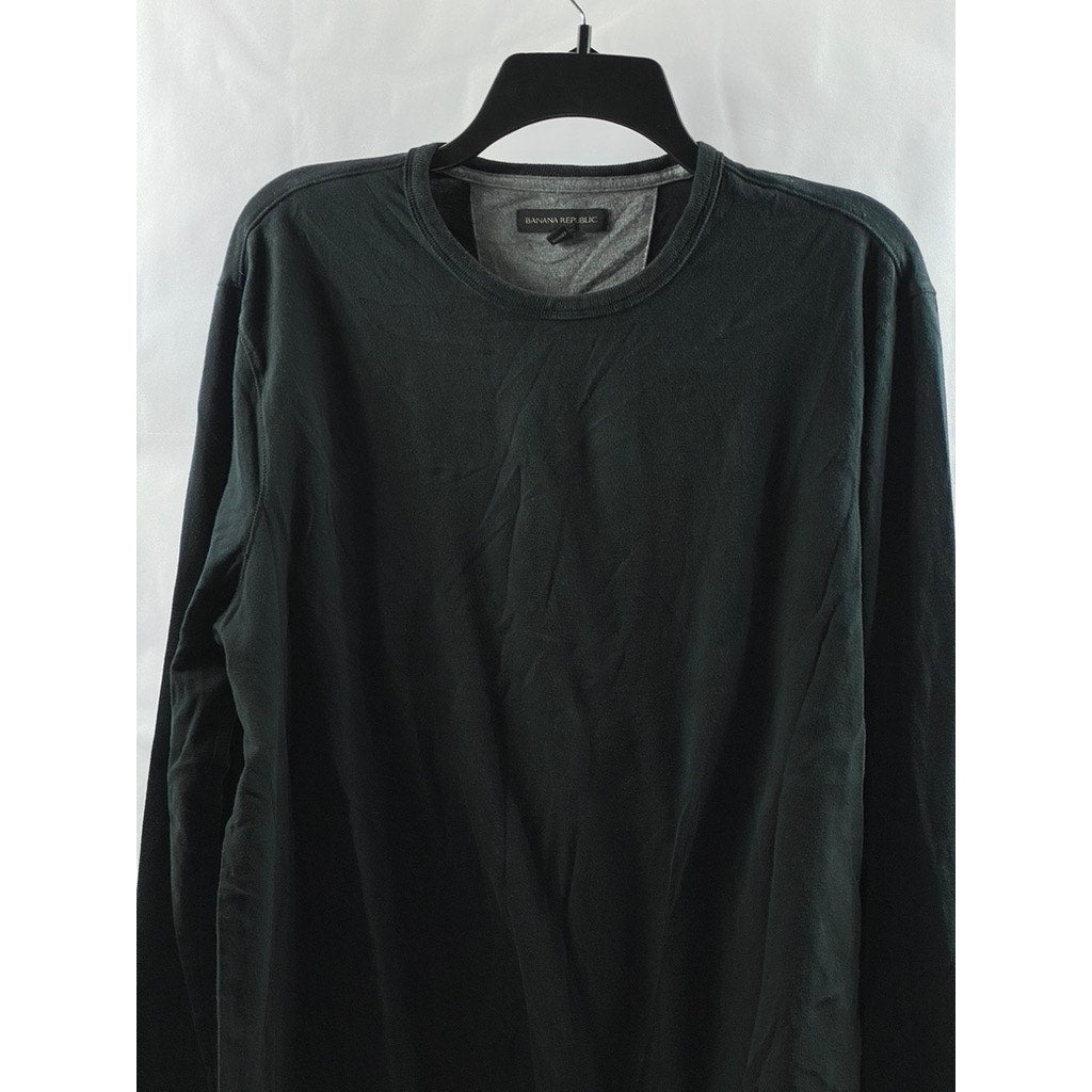 BANANA REPUBLIC Men's Black Crewneck Long Sleeve Casual T-Shirt SZ L