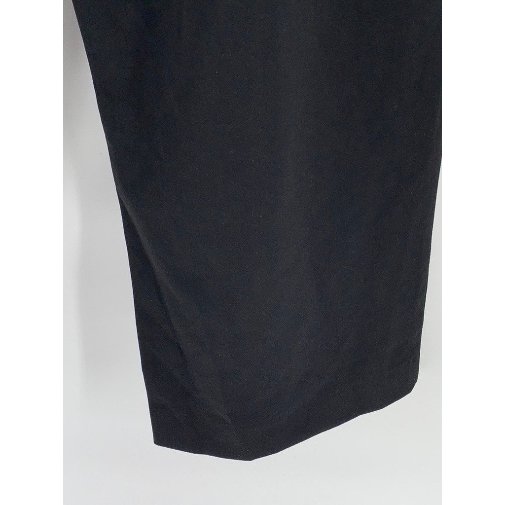 SIGNATURE Women's Black Pleated Wide-Leg Pants SZ L