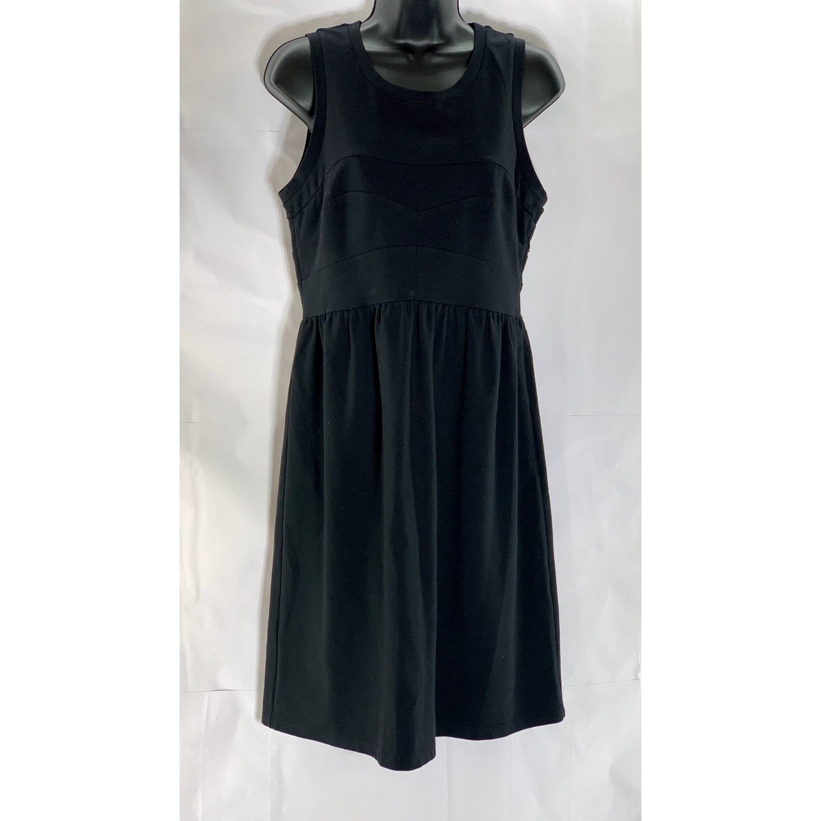 THEORY Women's Black Solid Crewneck Sleeveless Sheath Mini Dress SZ 8