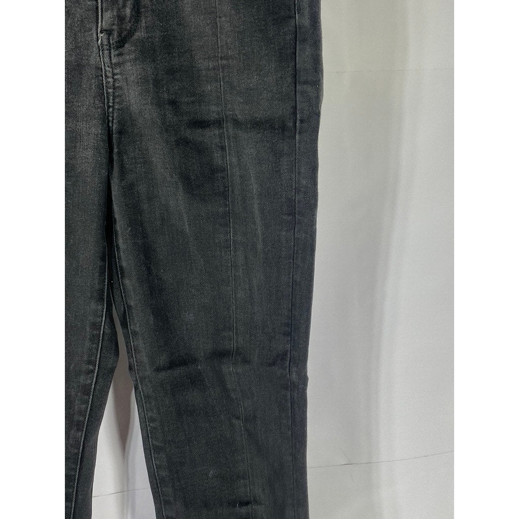 AMERICAN EAGLE Women's Black Denim Raw-Split Hem Next Level Stretch Jean SZ 4