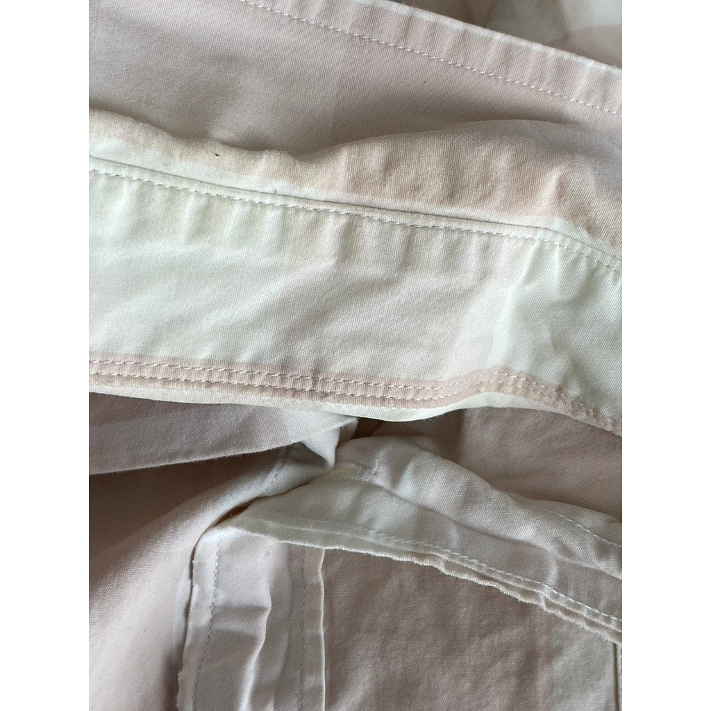 J.CREW Men's White-Pink Vintage Check Cotton Button-Up Long Sleeve Shirt SZ L