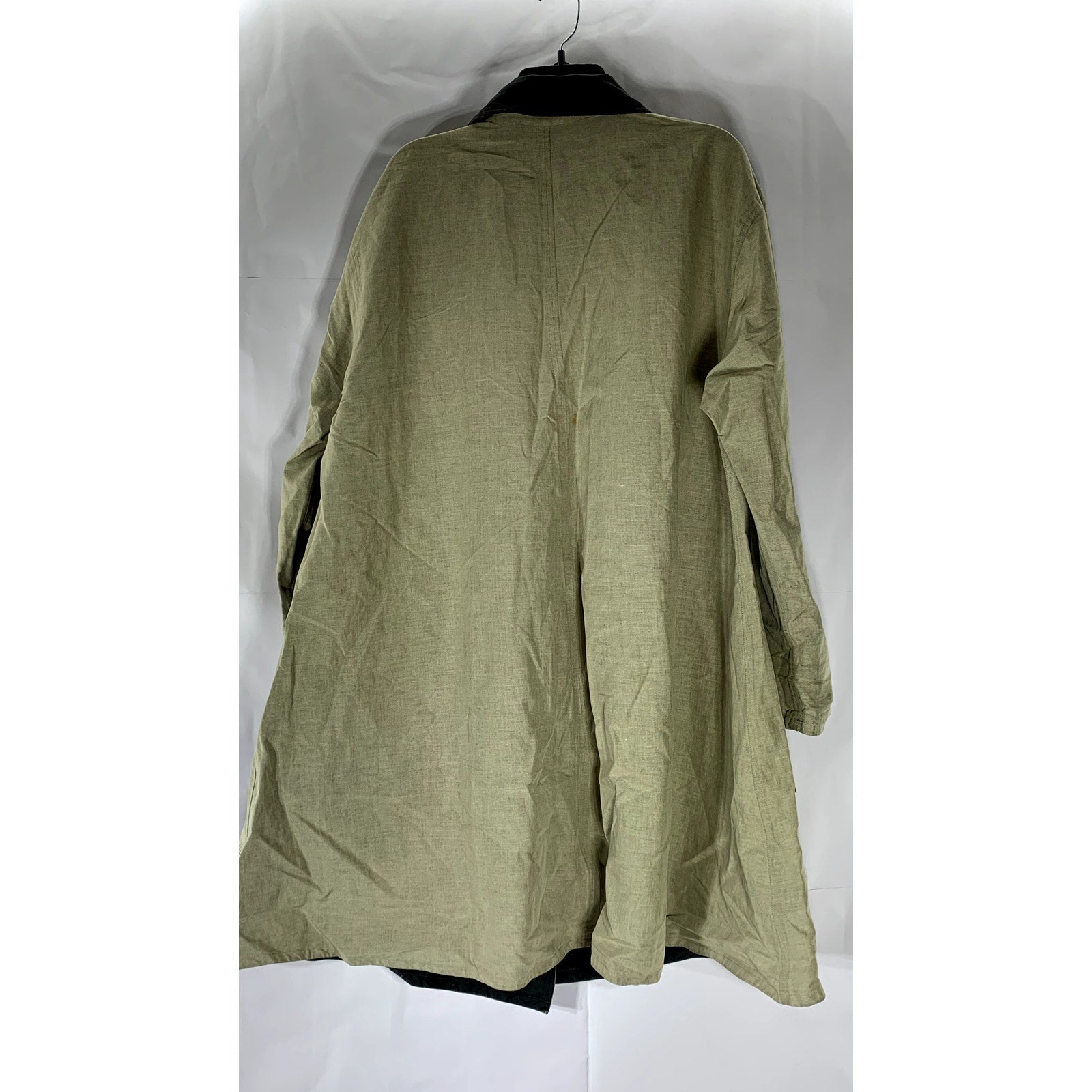 DANA BUCHMAN Women's Vintage Tan-Black Linen-Blend Asymmetrical Coat SZ 8