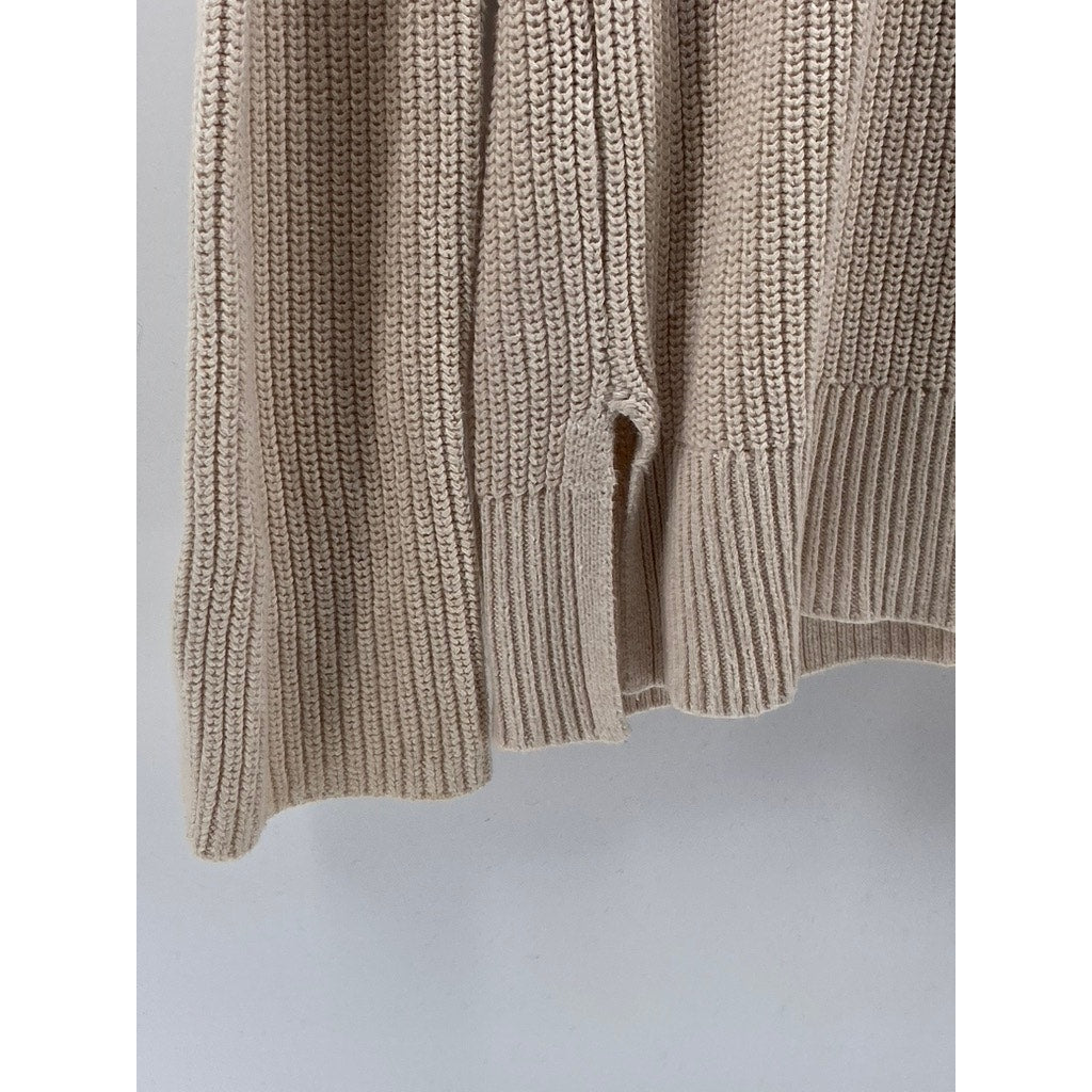 GAP Women's Beige Textured Turtleneck Knit Casual Regular-Fit Sweater SZ XS