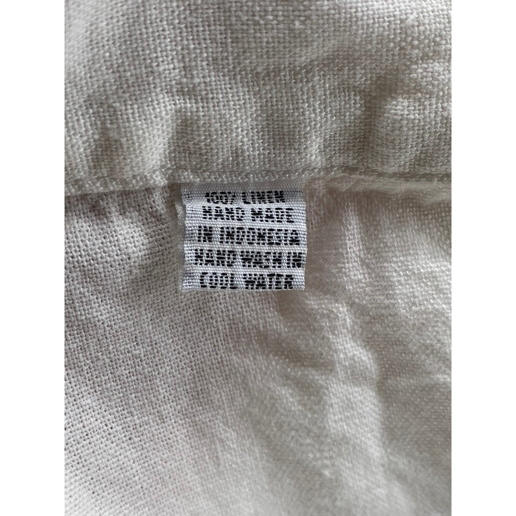 LITTLE PARADISE Women’s White Linen Tie Open-Back Cropped Tank Top SZ S