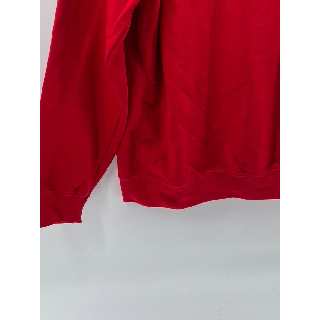 GILDAN Unisex Adult Red Crewneck Heavy Blend Spaghetti Graphic Sweatshirt SZ L