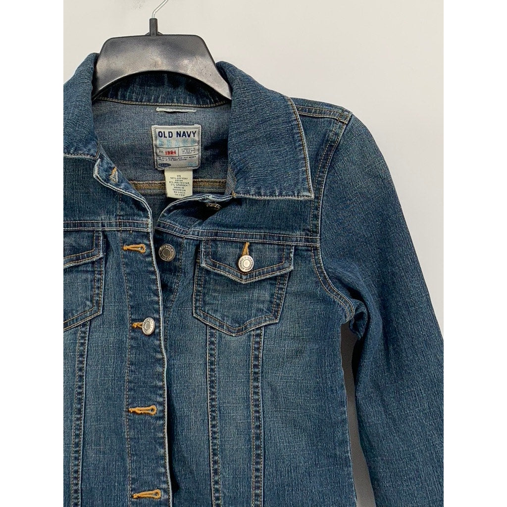 OLD NAVY Women's Blue Vintage Denim Stretch Button-Up Jacket SZ XS