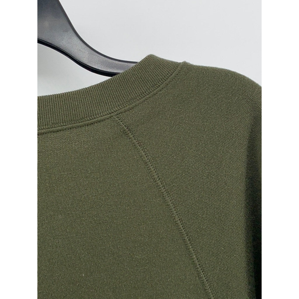 PINK By Victoria Secret Women's Olive Green Cropped Oversized Sweater SZ L