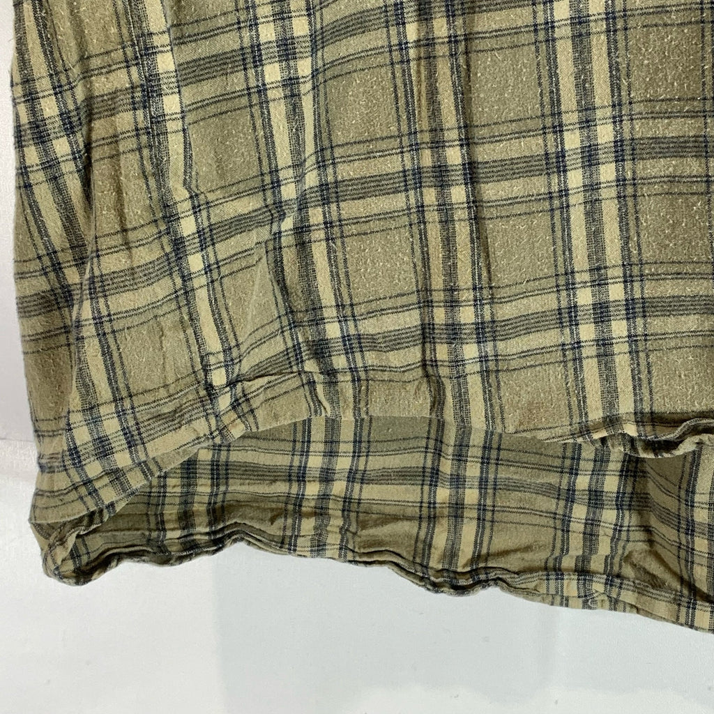 FIELD & STREAM Men's Tan Plaid Regular-Fit Button-Up Short Sleeve Shirt SZ L